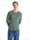 Crew Neck Long Sleeve Combed Cotton Men's T-shirt